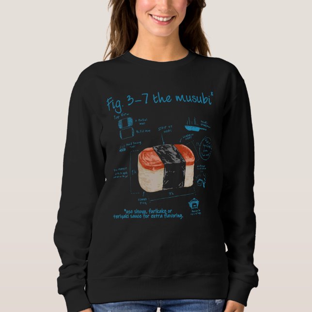 Camiseta Spam Musubi Food Instruction Diagram Japanese Hawa (Frente)