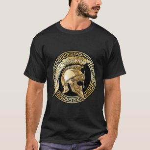 Camiseta Span Helmet Dourado Gladiator Spa Grego Workout