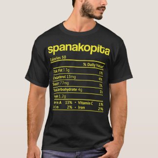 Camiseta Spanakopita Nutrição Fato Engraçado Ação de Graças