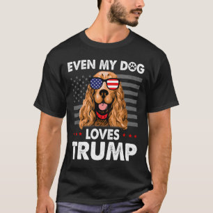 Camiseta Spaniel Até Meu Cachorro Adora Trump Engraçado
