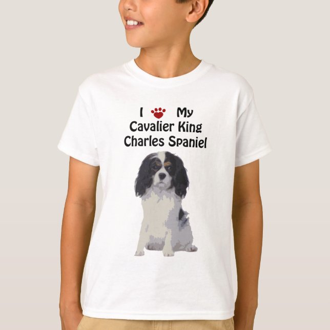 Camiseta Spaniel de rei Charles descuidado (Frente)
