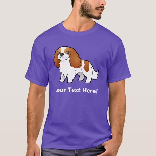 Camiseta Spaniel de rei descuidado Charles dos desenhos (Frente)