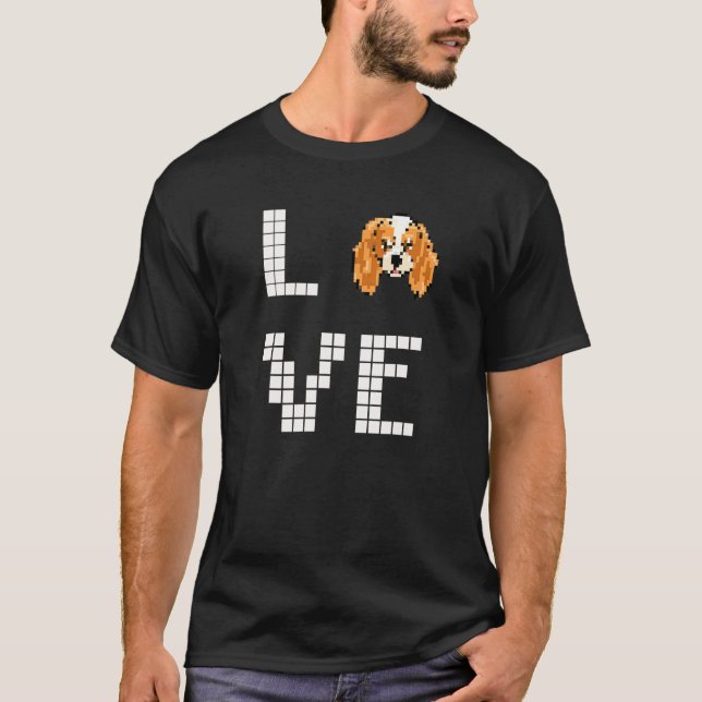 Camiseta Spaniel  Dog  Pixel Art (Frente)