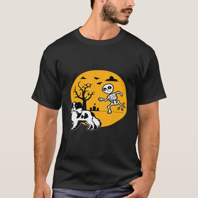 Camiseta Spaniel Halloween Costume Funny Skeleton Bone For  (Frente)