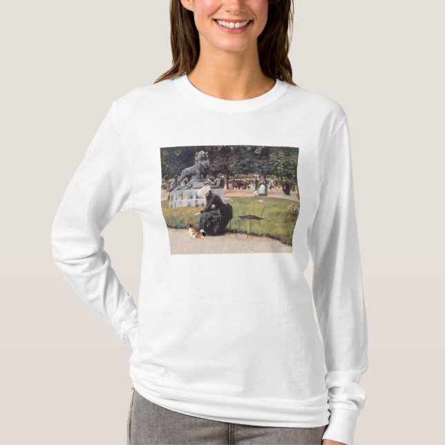 Camiseta Spaniel Tibetano no Parque (Frente)