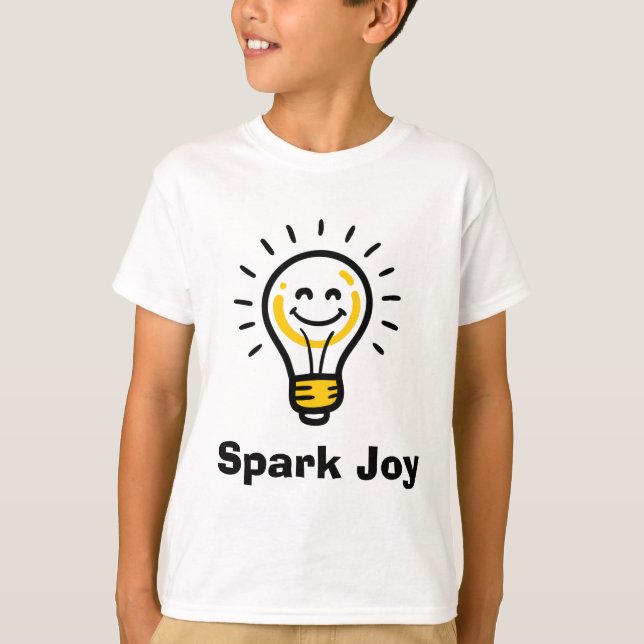 Camiseta Spark Joy Light Bulb Graphic Positive Vibes (Frente)