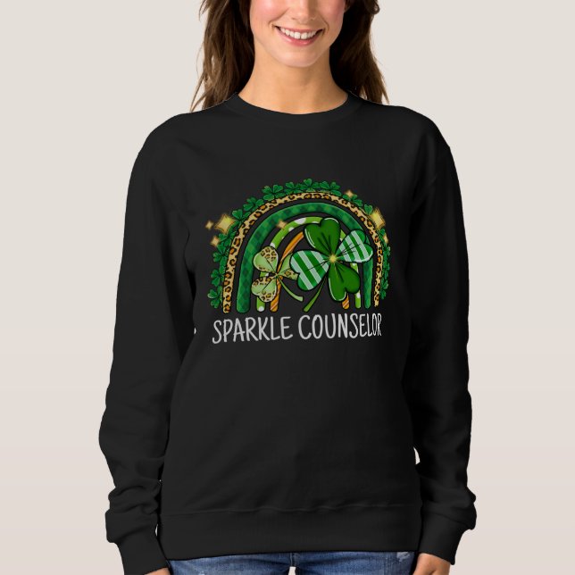 Camiseta Sparkle Counselor Rainbow Lucky St Patrick's Day S (Frente)