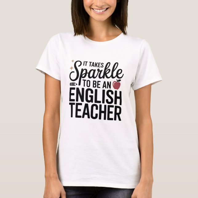 Camiseta Sparkle é professor de inglês (Frente)