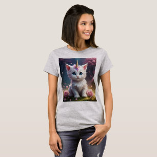 Camiseta "Sparkle Paws: O Encantador Unicórnio Gatinho"