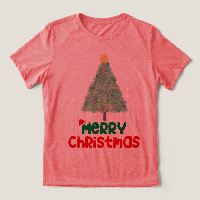 Camiseta Sparkly Christmas Tree "Merry Christmas" Women's T (Design frontal)