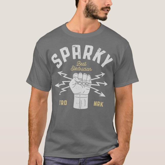 Camiseta Sparky Eleatra Funny Lineman Pai Retro Presentes (Frente)