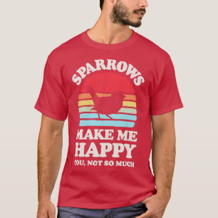 Camiseta Sparrows Make Me Happy Sunset Retro for Men Women 