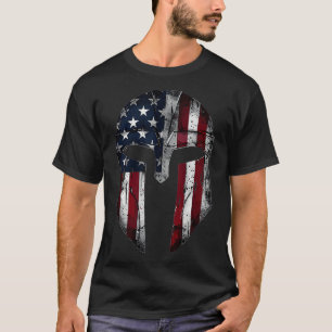 Camiseta Spartan American Flag for Patriotic Men Women Vint