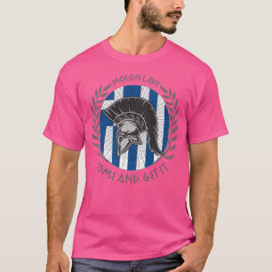 Camiseta Spartan com a bandeira grega Molon