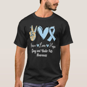 Camiseta Spay and Neuter Pets SNP Peace Love Hope Light Blu
