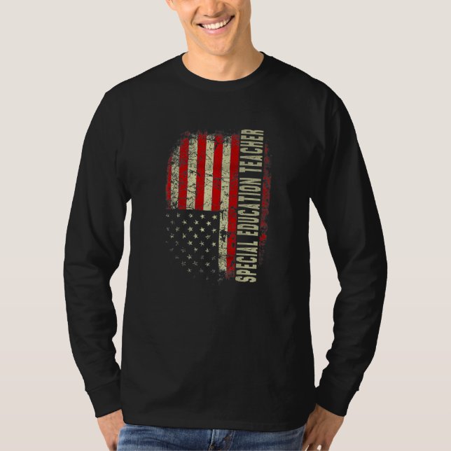 Camiseta Special Education Teacher Day 4th Of July US Flag  (Frente)