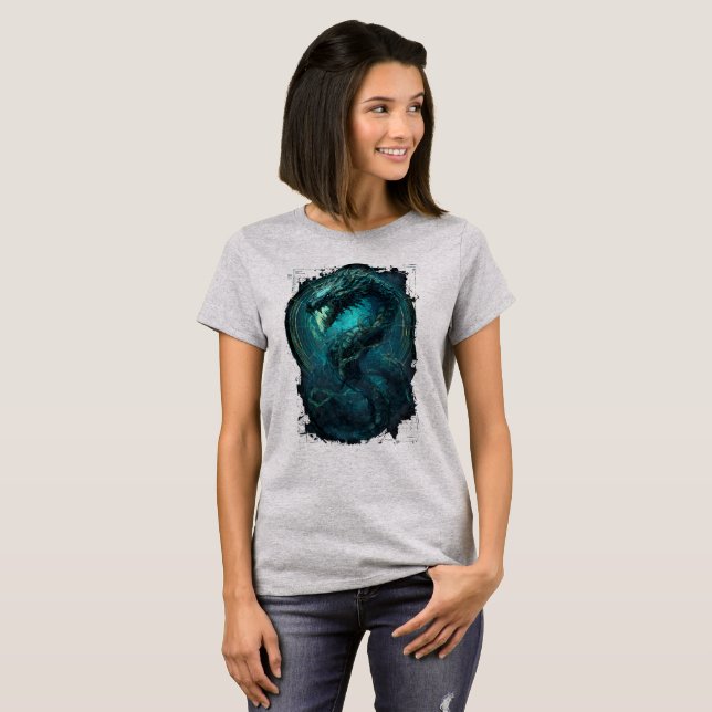 Camiseta Spectral Coil Cyberpunk Serpent Dark Women's (Frente Completa)