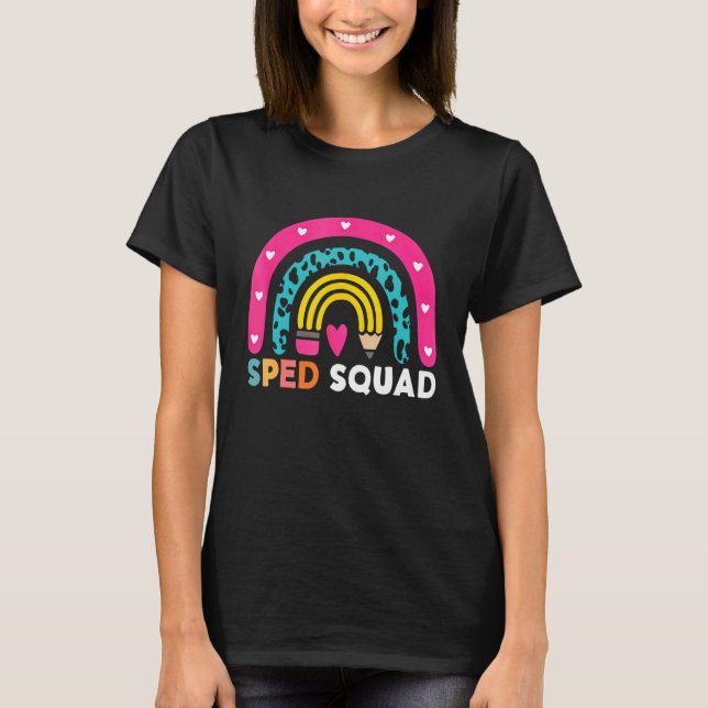 Camiseta Sped Crew Rainbow Special Education Teacher Back T (Frente)