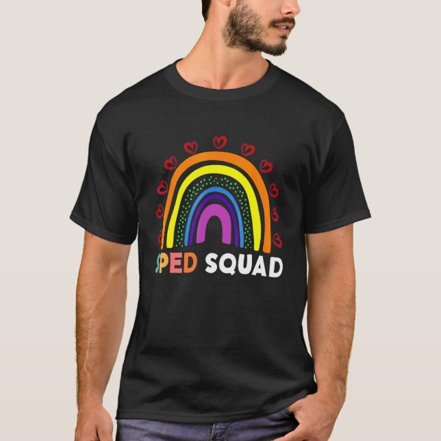 Camiseta Sped Crew Rainbow Special Education Teacher Back T (Frente)