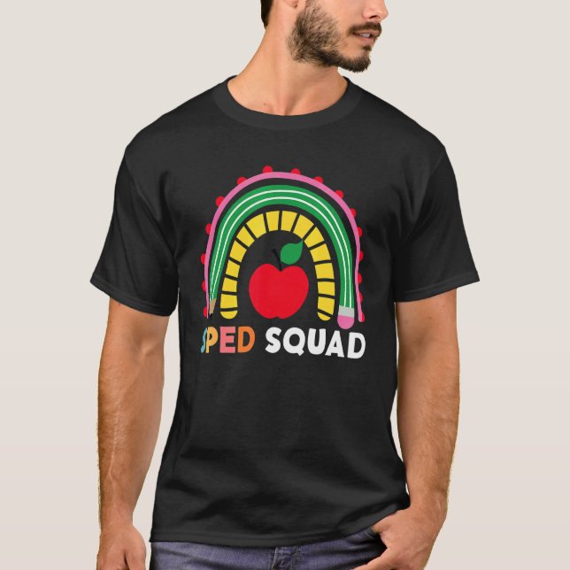 Camiseta Sped Crew Rainbow Special Education Teacher Back T (Frente)