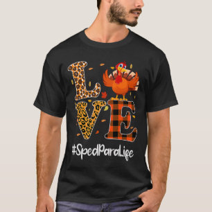 Camiseta Sped Para Vida Amor Dia de Ação de Graças Leopardo