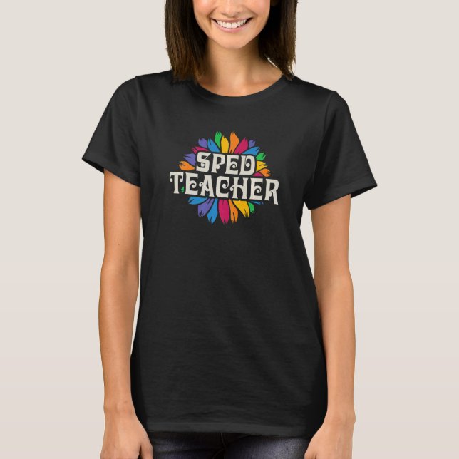Camiseta SPED Teacher Special Education Women Flower Floral (Frente)