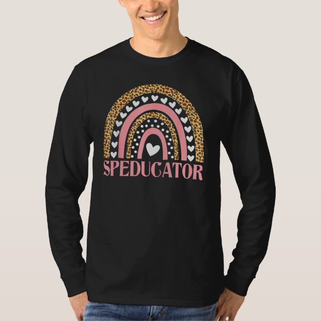Camiseta SPED teacher speducator heart speducator rainbow 1 (Frente)