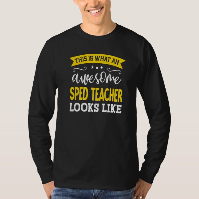 Camiseta SPED Título de Trabalho de Professor Título de Fun (Frente)