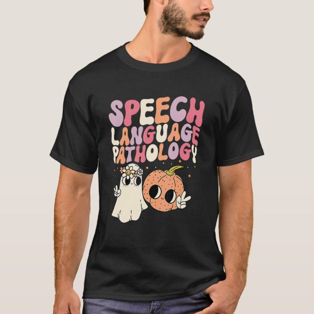 Camiseta Speech Language Pathology Retro Halloween Speech T (Frente)