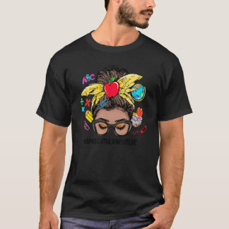 Camiseta Speech Therapist Life Messy Bun Black Women Back T