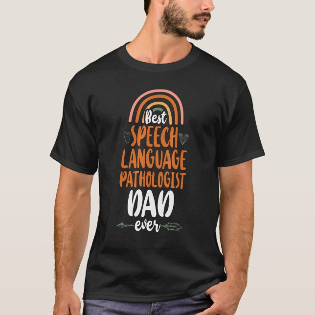Camiseta Speech Therapist Therapy Assistant SLP Dad Rainbow (Frente)