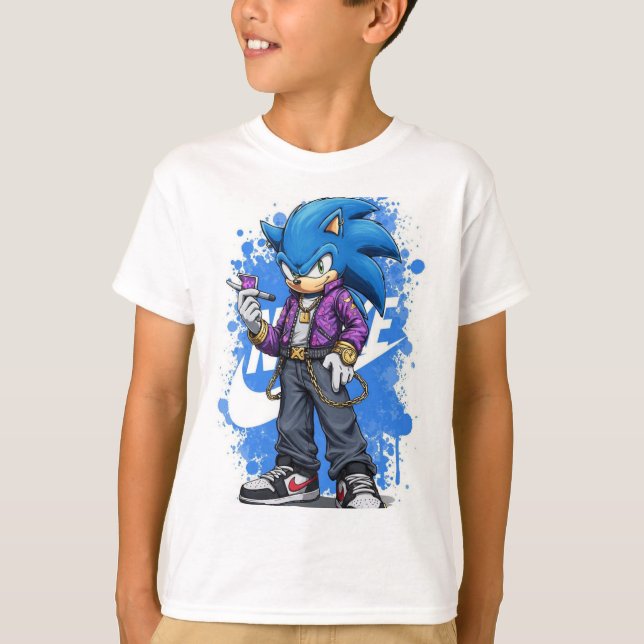 Camiseta Speed Drip – Urban Sonic Style Kids' T-ShirT-Shirt (Frente)