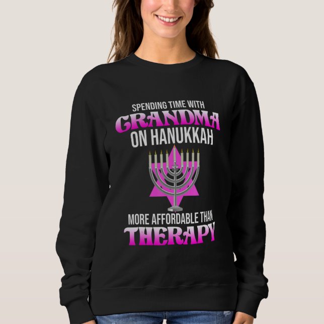 Camiseta Spending Time With Grandma On Hanukkah Jewish Jew  (Frente)