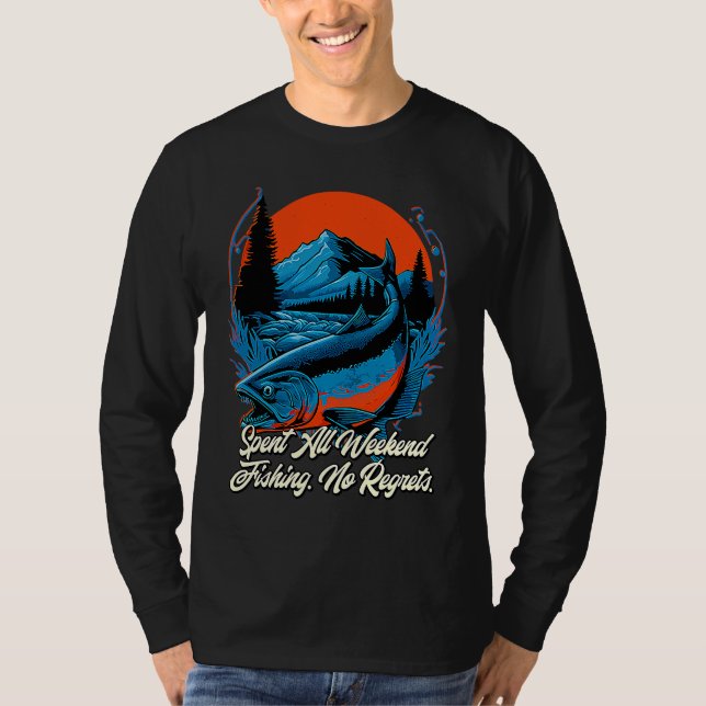 Camiseta Spent All Weekend Fishing Vacation Fisherman Trip  (Frente)