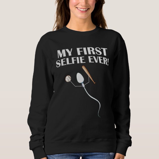 Camiseta Sperm My First Selfie Ever  Baseball (Frente)