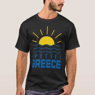 Camiseta Spetses Grécia Sol E Mar Masculino Preto