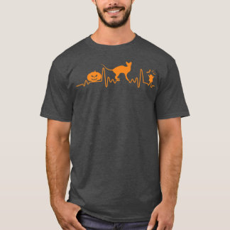 Camiseta Sphyn Cat Heartbeat Pumpkin Dia de as Bruxas engra
