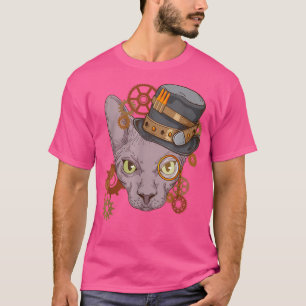 Camiseta Sphyn Cat Steampunk Lover Cat Proprietário de Cat