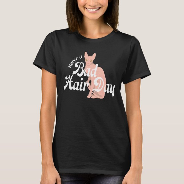 Camiseta Sphynx Cabelo Felino sem Cabelo Nunca Mau D (Frente)