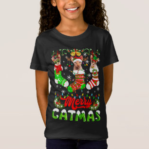Camiseta Sphynx Cat Christmas Santa Hat Scarf Holiday Cute