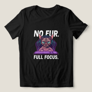 Camiseta Sphynx Cat Gamer Full Focus Neon Art