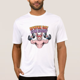 Camiseta Sphynx Cat Gym Buddy Muscular Cartoon