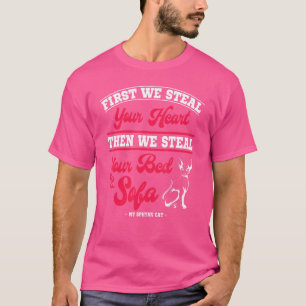 Camiseta Sphynx Cat Hairless Steal Bed Sofa Owner Bre