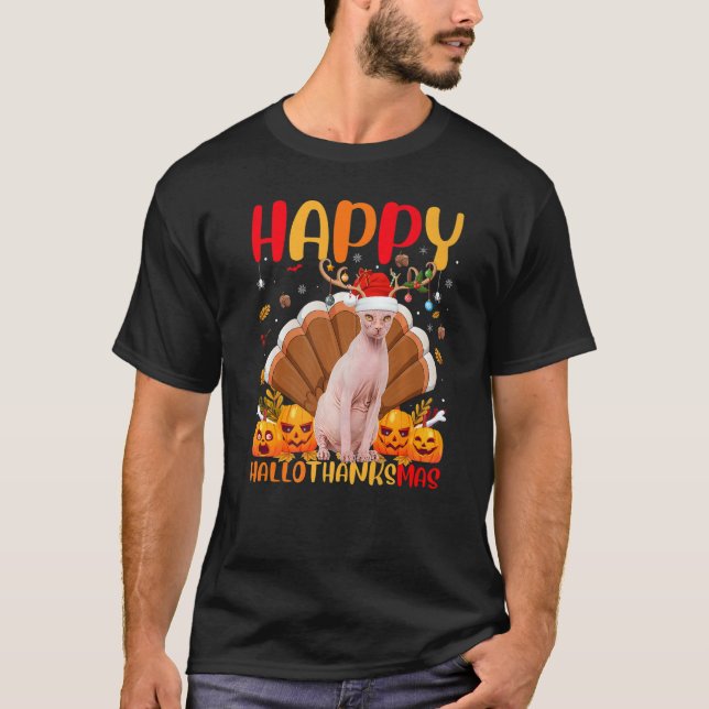 Camiseta Sphynx Cat Happy Sphynx Cat Hellothanksmas (Frente)