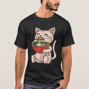 Camiseta Sphynx Cat Japonês Ramen Noodles Kawaii Anime Man