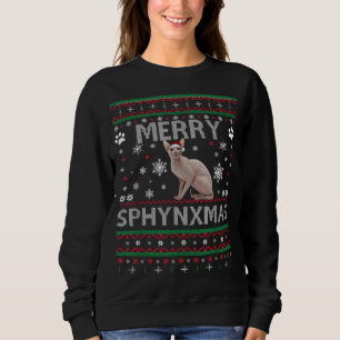 Camiseta Sphynx Cat Lover Natal Feio Xmas Sweater Sphyt
