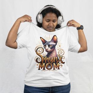Camiseta Sphynx Cat Mamãe Branca de Moda