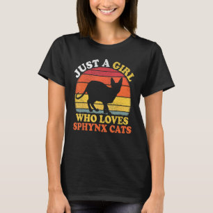 Camiseta Sphynx Cat Vintage Apenas Uma Menina Que Ama Sphyn
