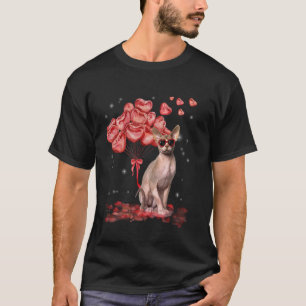 Camiseta Sphynx Heart Dia de os namorados Cat Pai Mãe