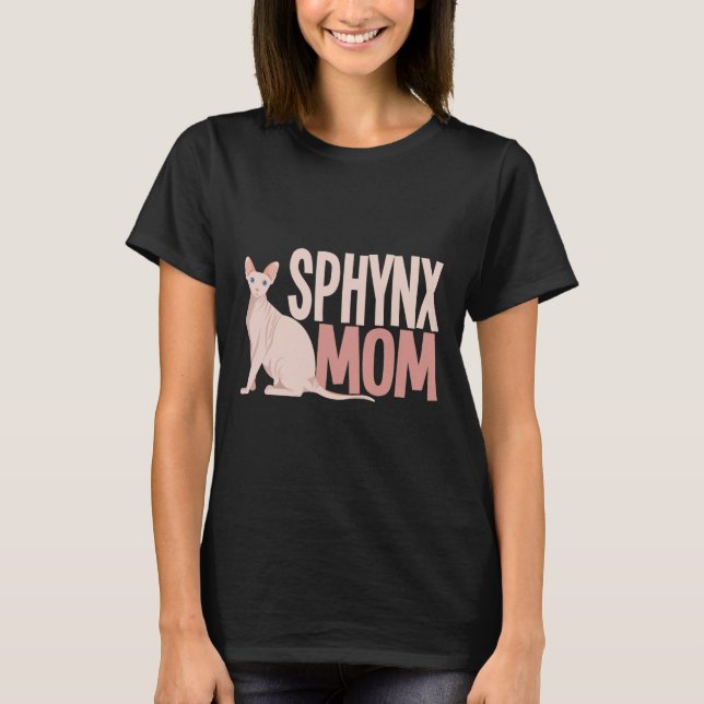 Camiseta Sphynx Mãe Cat Sphinx Cabeçalho Proprietário de Ga (Frente)
